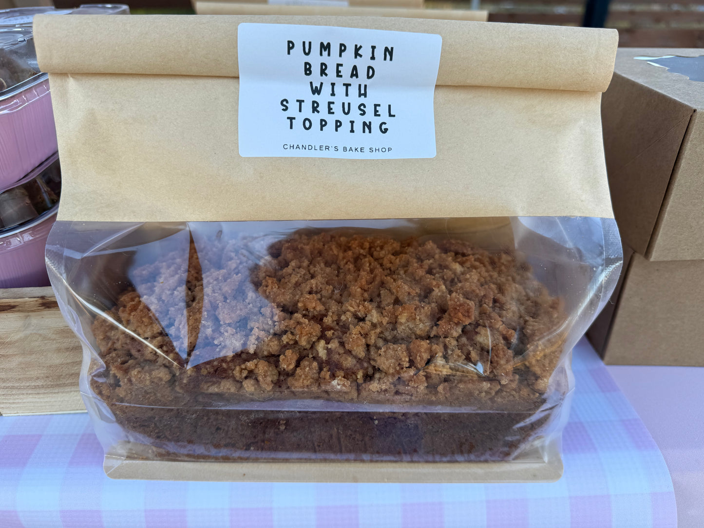 Pumpkin Bread with Streusel Topping Loaf